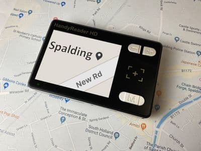 HandyReader HD magnifying a map of Spalding