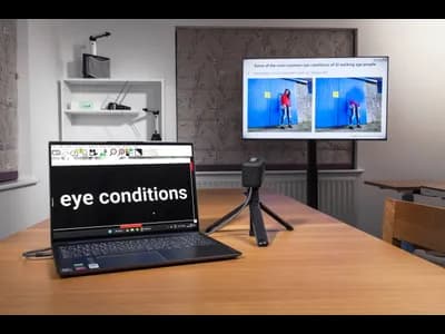 coast distance view connected to a windows laptop with colour en
